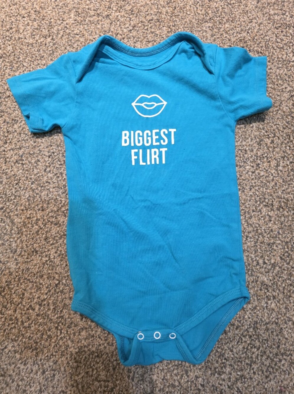 3/$10 Biggest Flirt Turquoise Baby Bodysuit